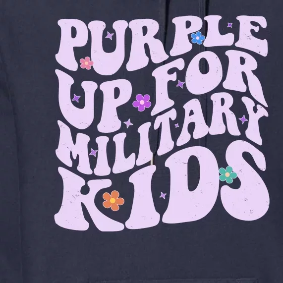 Retro 1960s Purple Up For MilitaryKids Premium Hoodie