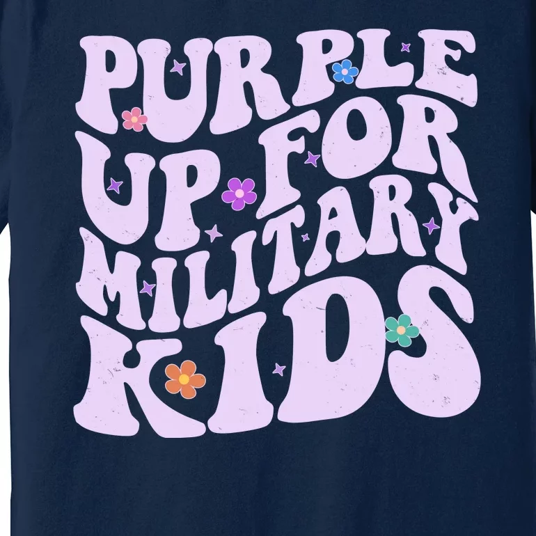 Retro 1960s Purple Up For MilitaryKids Premium T-Shirt