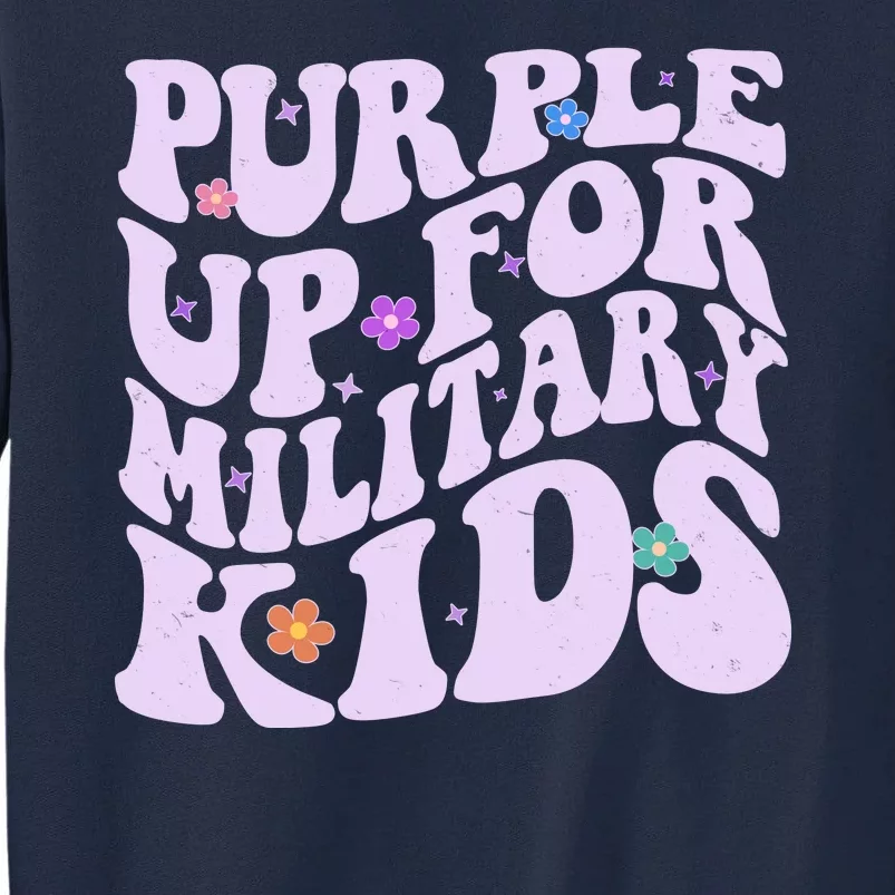 Retro 1960s Purple Up For MilitaryKids Tall Sweatshirt