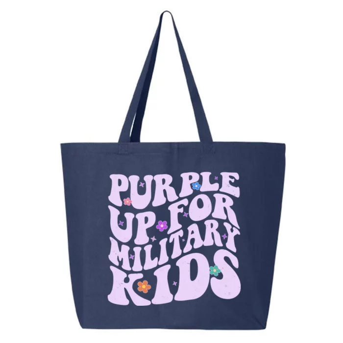 Retro 1960s Purple Up For MilitaryKids 25L Jumbo Tote