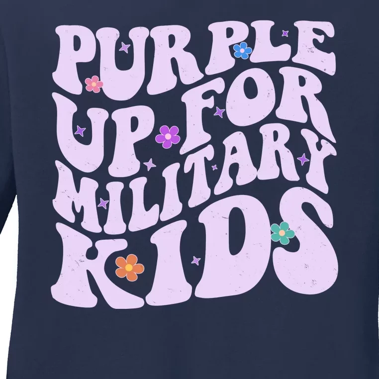 Retro 1960s Purple Up For MilitaryKids Ladies Long Sleeve Shirt