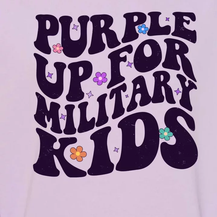 Retro 1960s Purple Up For MilitaryKids Garment-Dyed Sweatshirt