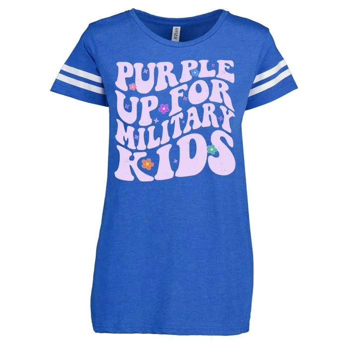 Retro 1960s Purple Up For MilitaryKids Enza Ladies Jersey Football T-Shirt