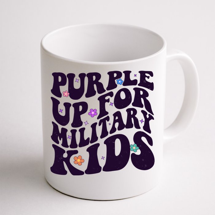 Retro 1960s Purple Up For MilitaryKids Front & Back Coffee Mug