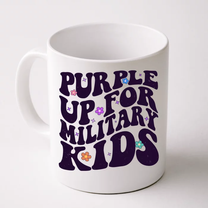 Retro 1960s Purple Up For MilitaryKids Front & Back Coffee Mug