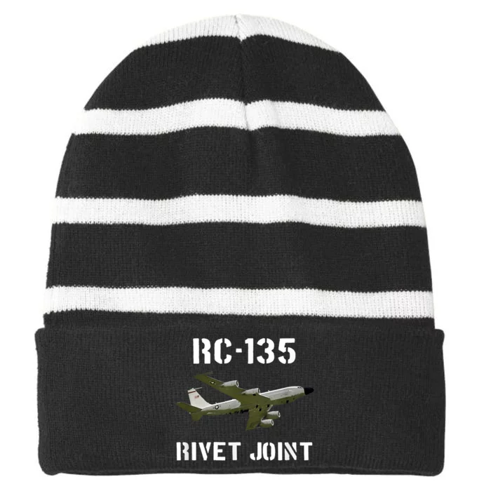 Rc 135 Rivet Joint Spy Plane Aircraft Striped Beanie with Solid Band