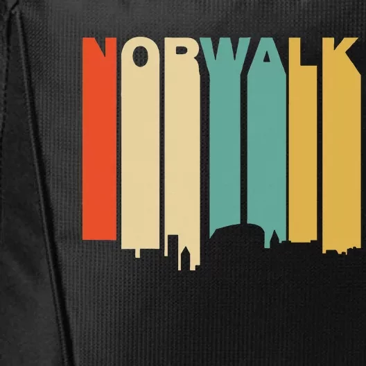 Retro 1970S Style Norwalk Connecticut Skyline City Backpack