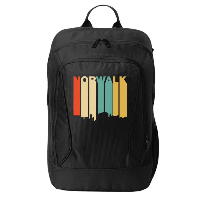 Retro 1970S Style Norwalk Connecticut Skyline City Backpack