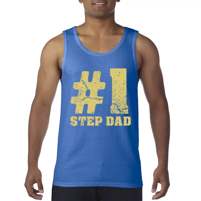 Retro #1 Step Dad Vintage Amazing Step Dad Gift Tank Top