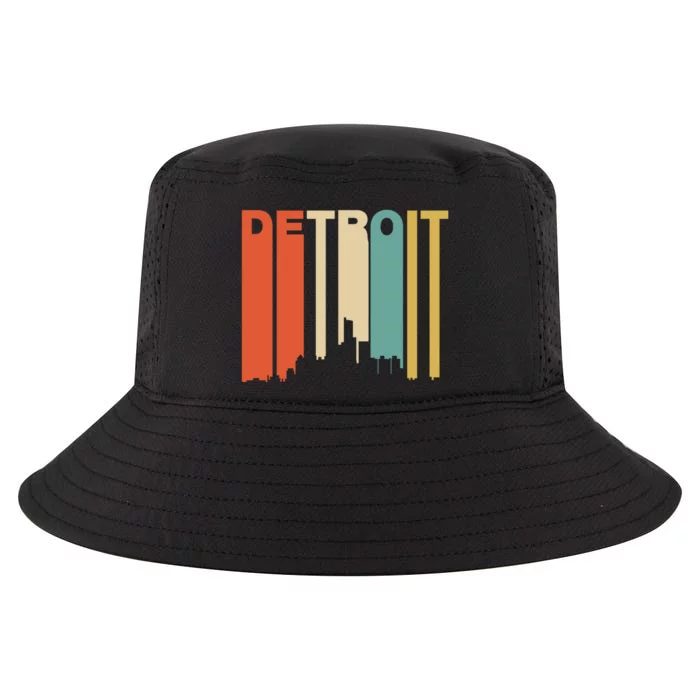 Retro 1970S Style Detroit Michigan Skyline Cool Comfort Performance Bucket Hat