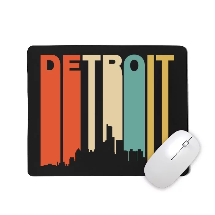 Retro 1970S Style Detroit Michigan Skyline Mousepad