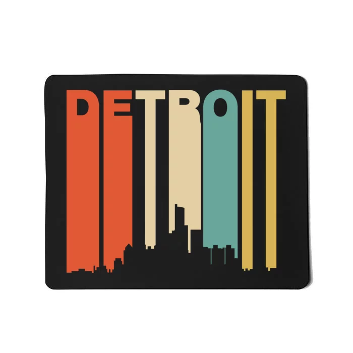 Retro 1970S Style Detroit Michigan Skyline Mousepad