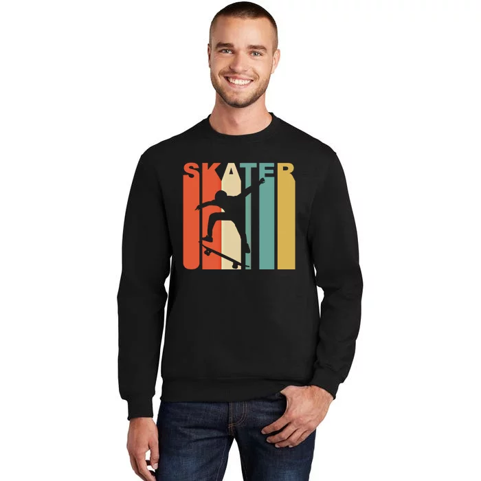 Retro 1970S Style Skater Skateboarder Skateboarding Gift Tall Sweatshirt