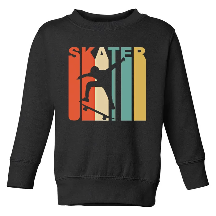 Retro 1970S Style Skater Skateboarder Skateboarding Gift Toddler Sweatshirt