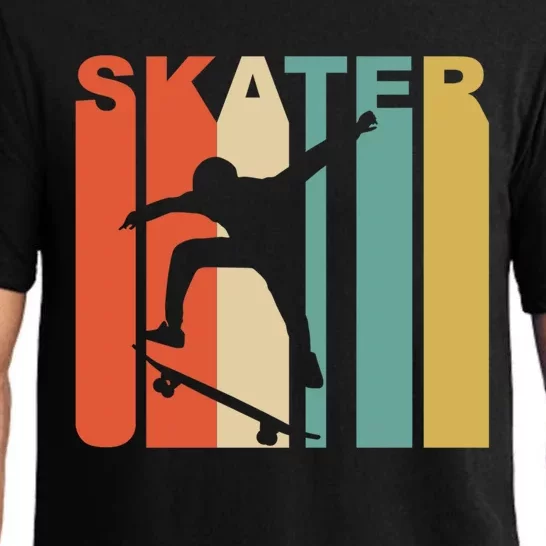 Retro 1970S Style Skater Skateboarder Skateboarding Cute Gift Cool Gift Pajama Set