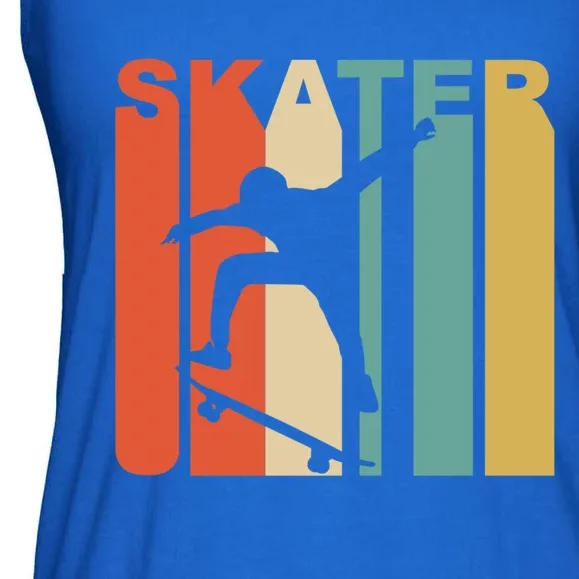 Retro 1970S Style Skater Skateboarder Skateboarding Cute Gift Cool Gift Ladies Essential Flowy Tank