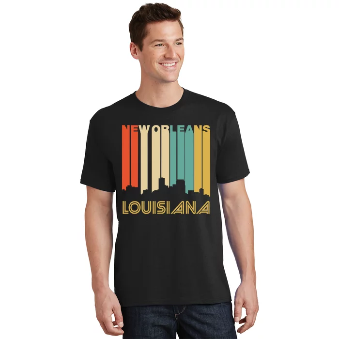 Retro 1970S Style New Orleans Louisiana Skyline T-Shirt