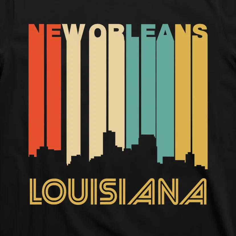 Retro 1970S Style New Orleans Louisiana Skyline T-Shirt