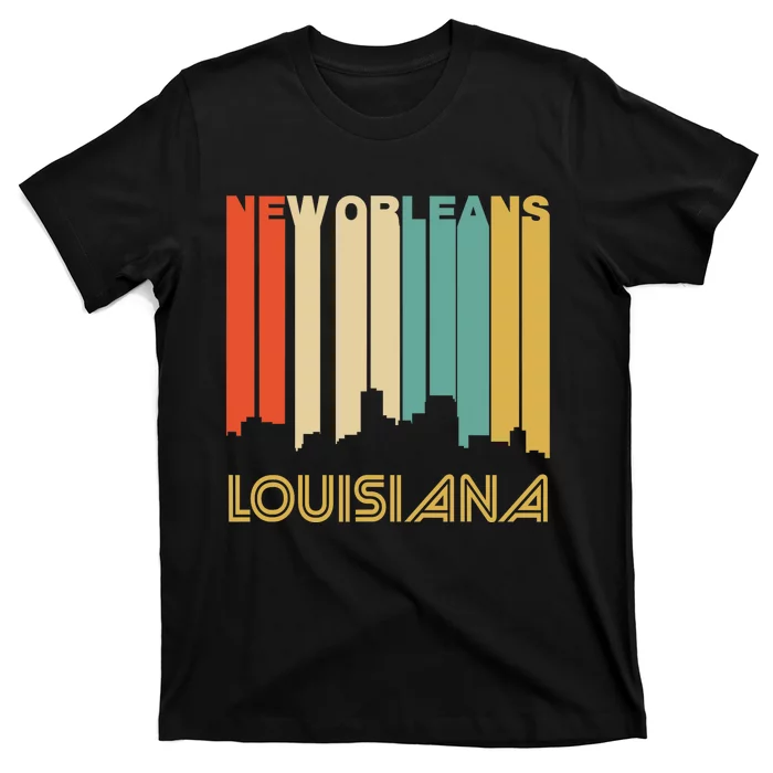 Retro 1970S Style New Orleans Louisiana Skyline T-Shirt