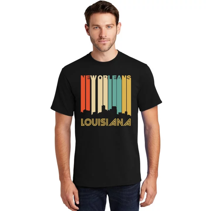 Retro 1970S Style New Orleans Louisiana Skyline Tall T-Shirt