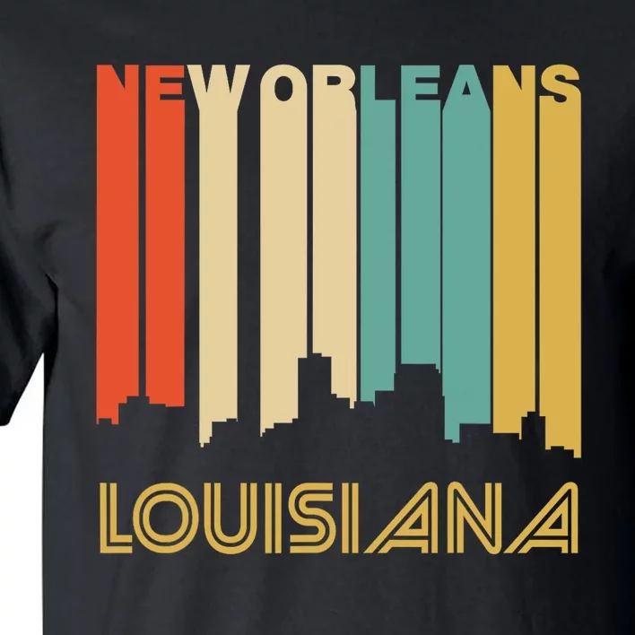 Retro 1970S Style New Orleans Louisiana Skyline Tall T-Shirt