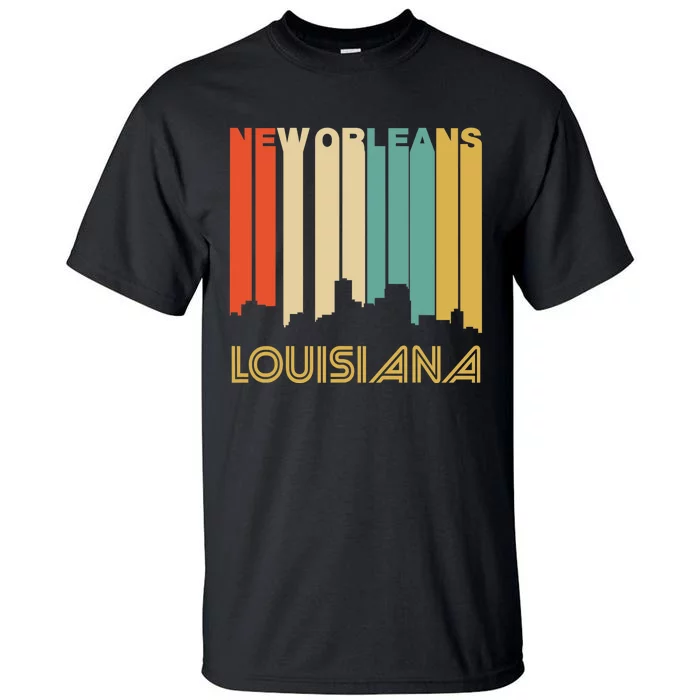 Retro 1970S Style New Orleans Louisiana Skyline Tall T-Shirt