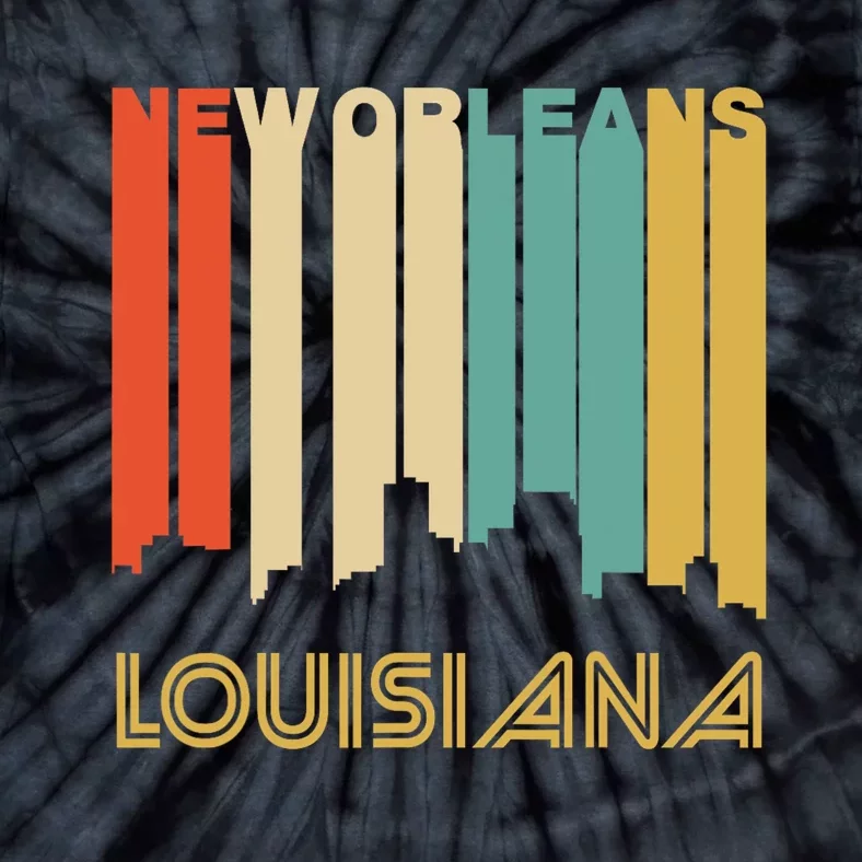 Retro 1970S Style New Orleans Louisiana Skyline Tie-Dye T-Shirt