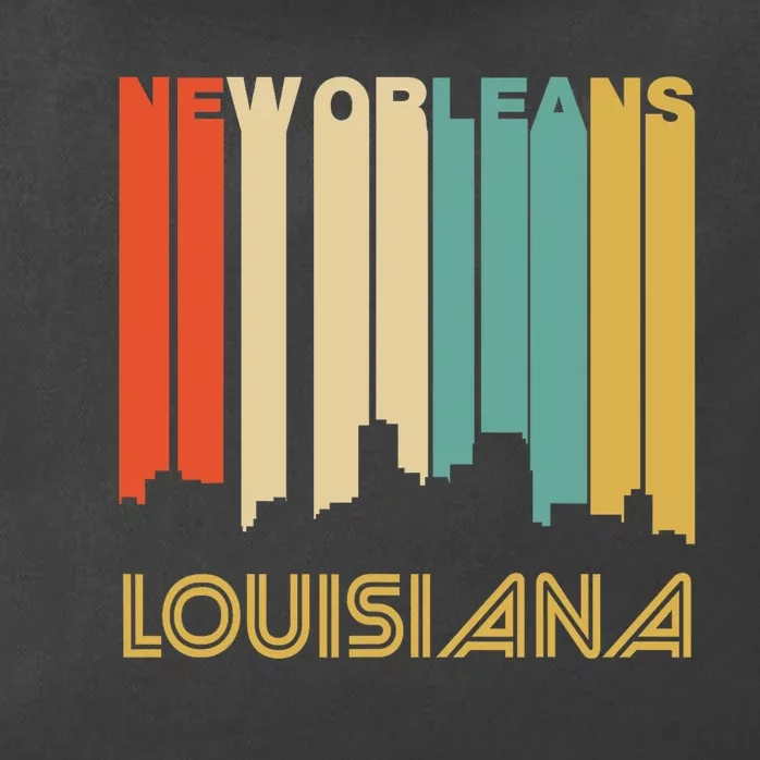 Retro 1970S Style New Orleans Louisiana Skyline Zip Tote Bag