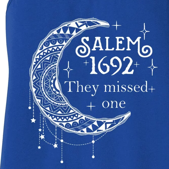 Retro 1692 They Missed One Witch Salem 1692 Halloween Witch Women's Racerback Tank