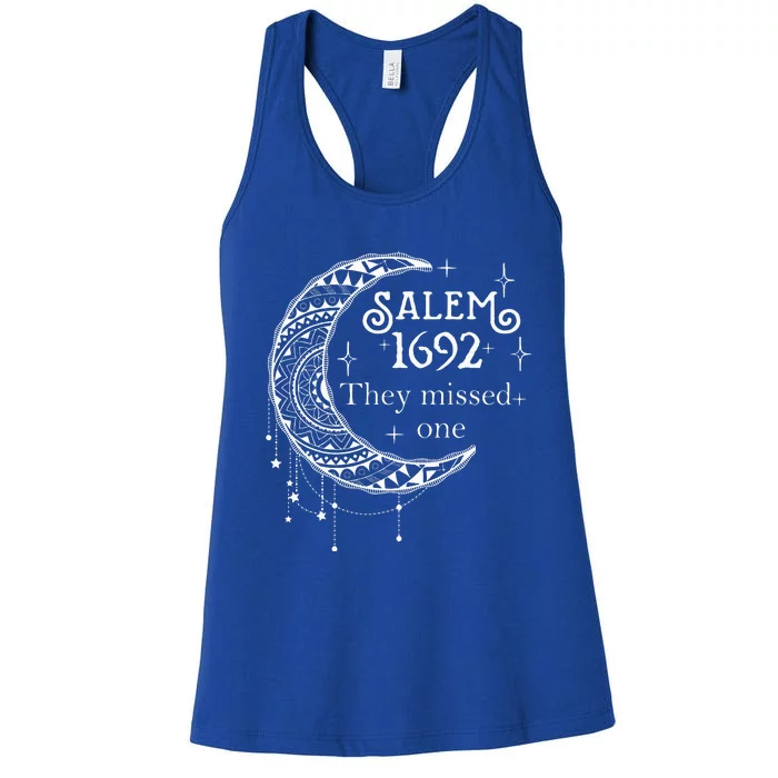 Retro 1692 They Missed One Witch Salem 1692 Halloween Witch Women's Racerback Tank