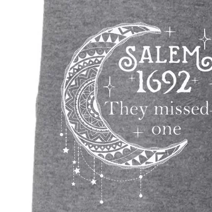 Retro 1692 They Missed One Witch Salem 1692 Halloween Witch Doggie 3-End Fleece Hoodie