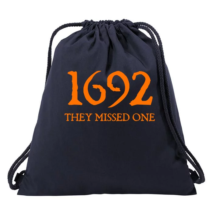 Retro 1692 They Missed One Witch Salem 1692 Halloween Witch Gift Drawstring Bag