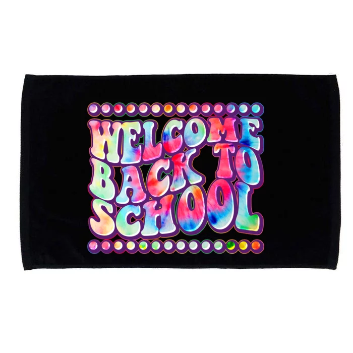 Retro 1960s Tie Dye Welcome Back To School Microfiber Hand Towel