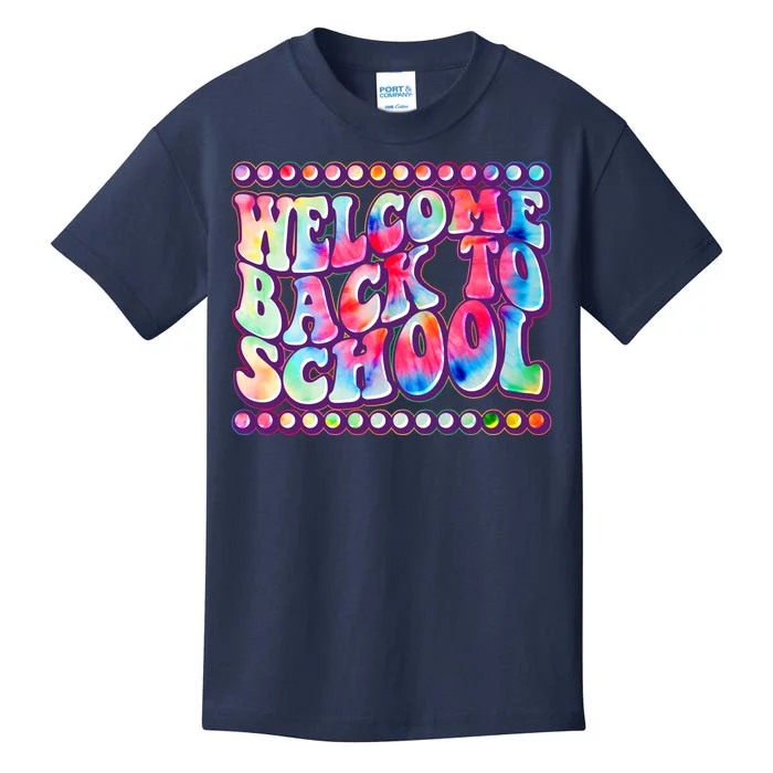 Retro 1960s Tie Dye Welcome Back To School Kids T-Shirt