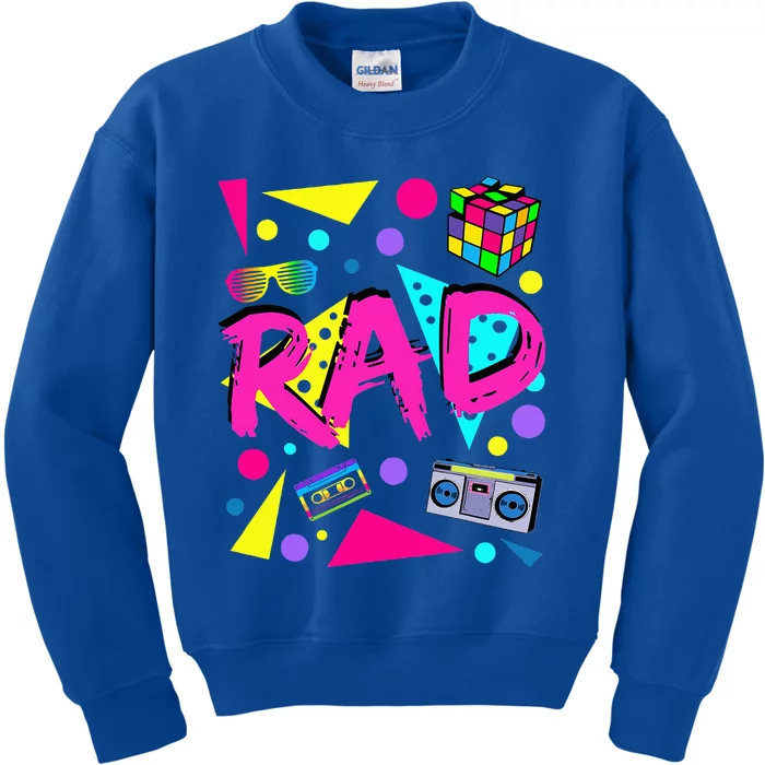 Rad 1980s Vintage Eighties Costume Party Kids Sweatshirt