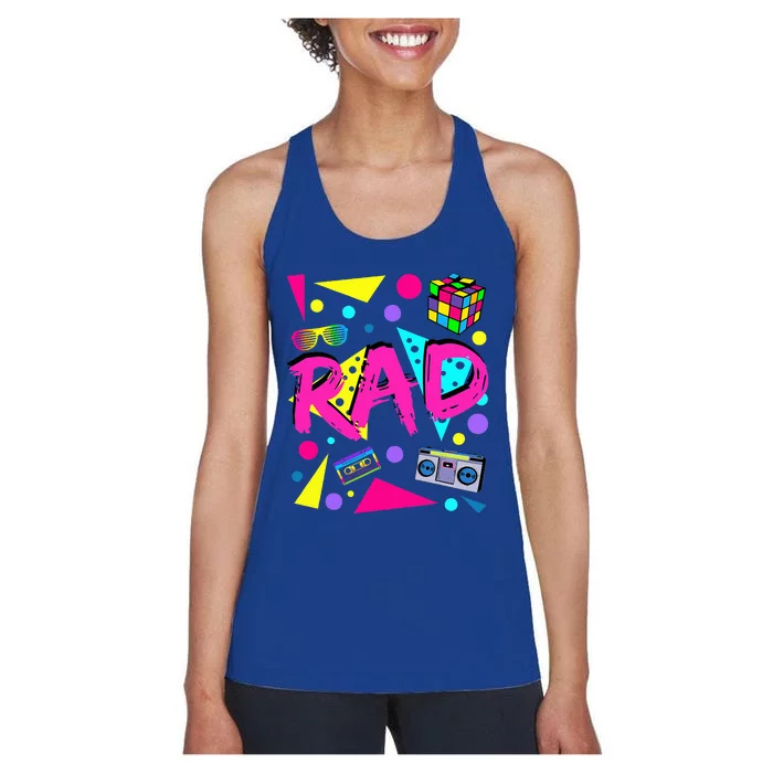 Rad 1980s Vintage Eighties Costume Party Women's Racerback Tank