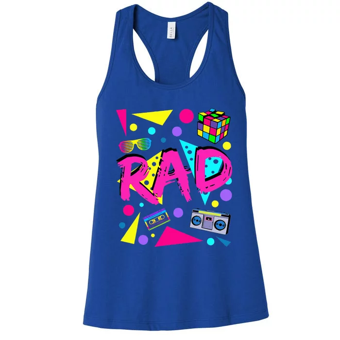 Rad 1980s Vintage Eighties Costume Party Women's Racerback Tank