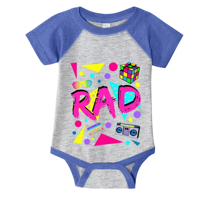 Rad 1980s Vintage Eighties Costume Party Infant Baby Jersey Bodysuit