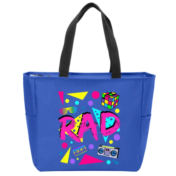 Rad 1980s Vintage Eighties Costume Party Zip Tote Bag