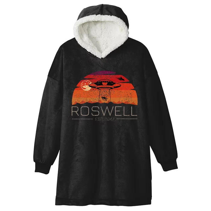 Roswell 1947 Vintage Alien Ufo New Mexico Hooded Wearable Blanket