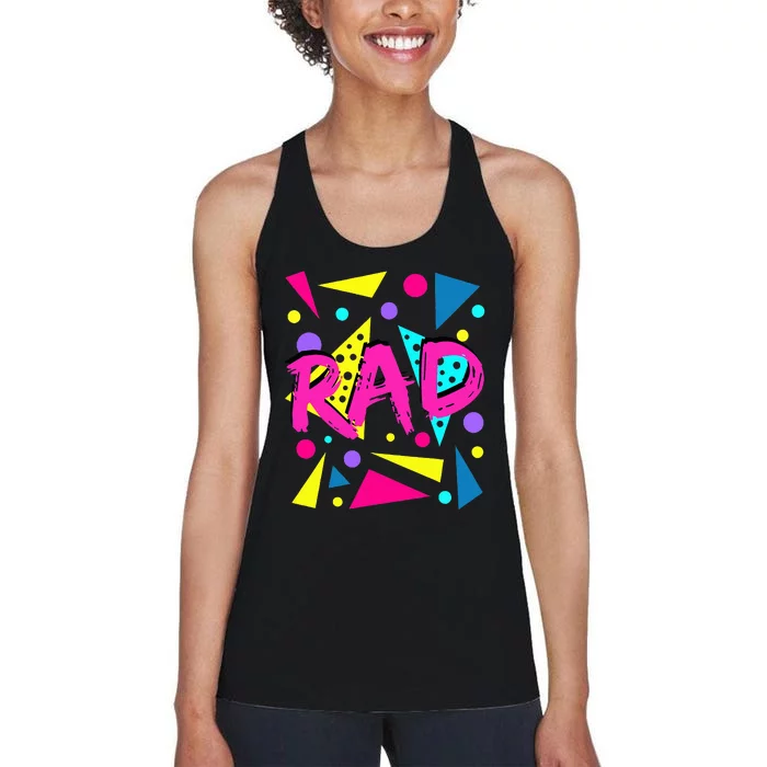 Rad 1980s Vintage Eighties Costume Party Women's Racerback Tank