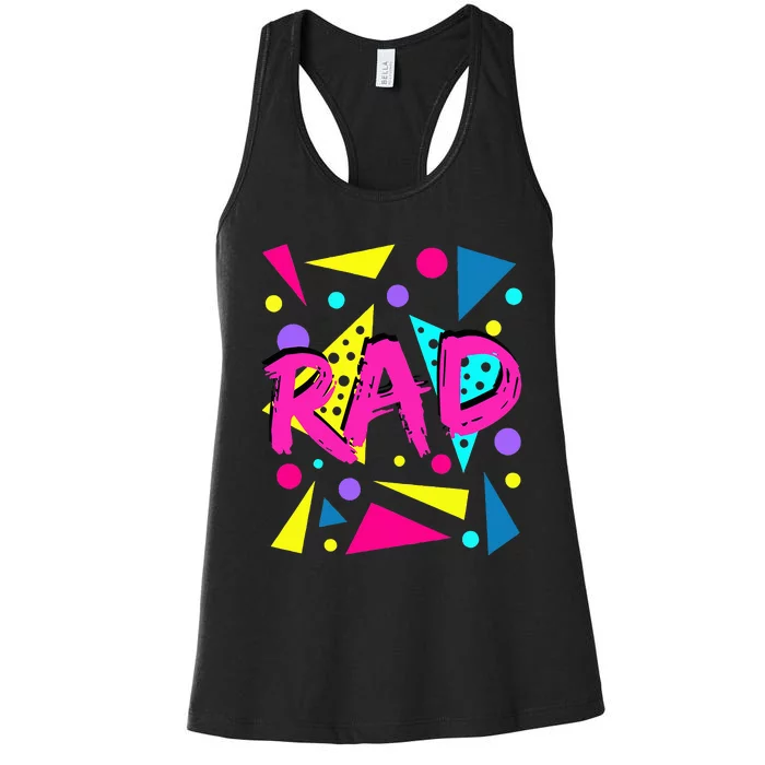 Rad 1980s Vintage Eighties Costume Party Women's Racerback Tank