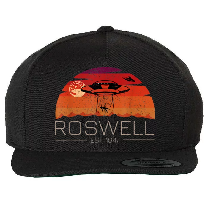 Roswell 1947 Vintage Alien UFO New Mexico Wool Snapback Cap