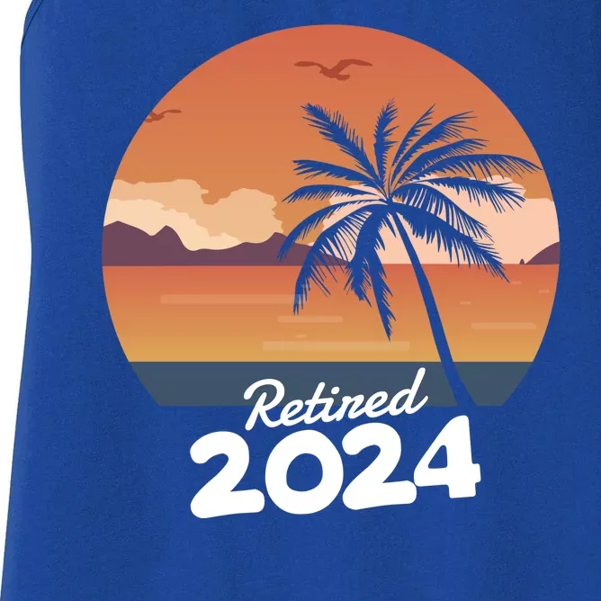 Retired 2024 Beach Palm Tree Summer Vibes Women's Racerback Tank