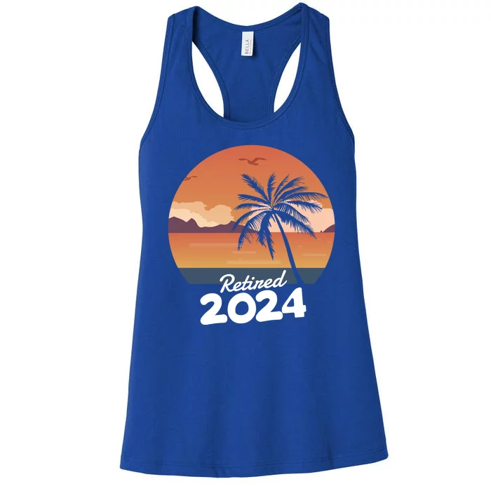 Retired 2024 Beach Palm Tree Summer Vibes Women's Racerback Tank