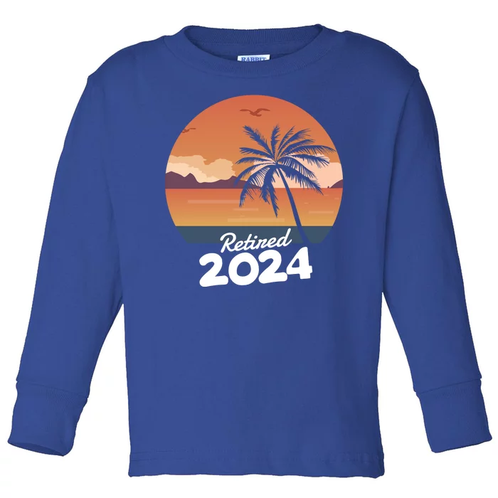 Retired 2024 Beach Palm Tree Summer Vibes Toddler Long Sleeve Shirt