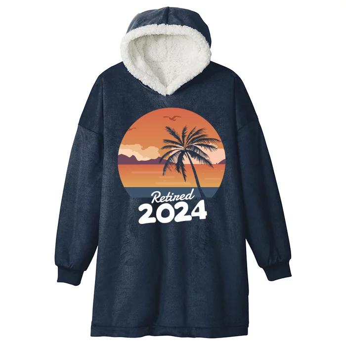 Retired 2024 Beach Palm Tree Summer Vibes Hooded Wearable Blanket