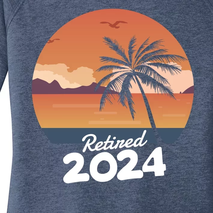 Retired 2024 Beach Palm Tree Summer Vibes Women's Perfect Tri Tunic Long Sleeve Shirt