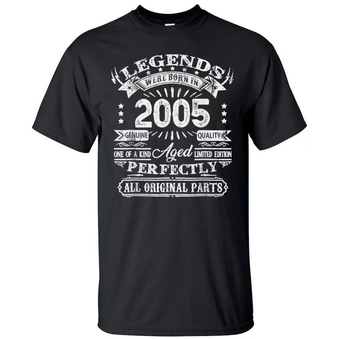 Retro 2005 Birthday 19th Bday Vintage 19 Year Old Tall T-Shirt