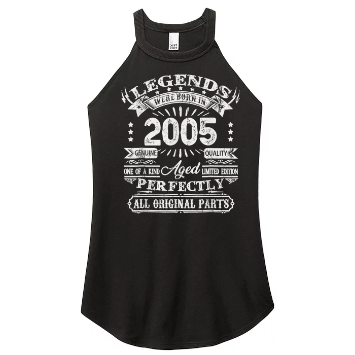 Retro 2005 Birthday 19th Bday Vintage 19 Year Old Women’s Perfect Tri Rocker Tank